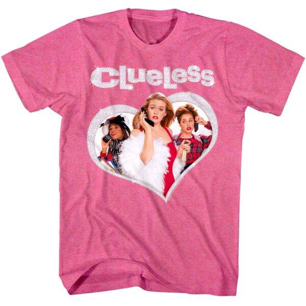 Clueless Bling Heart Men’s T Shirt