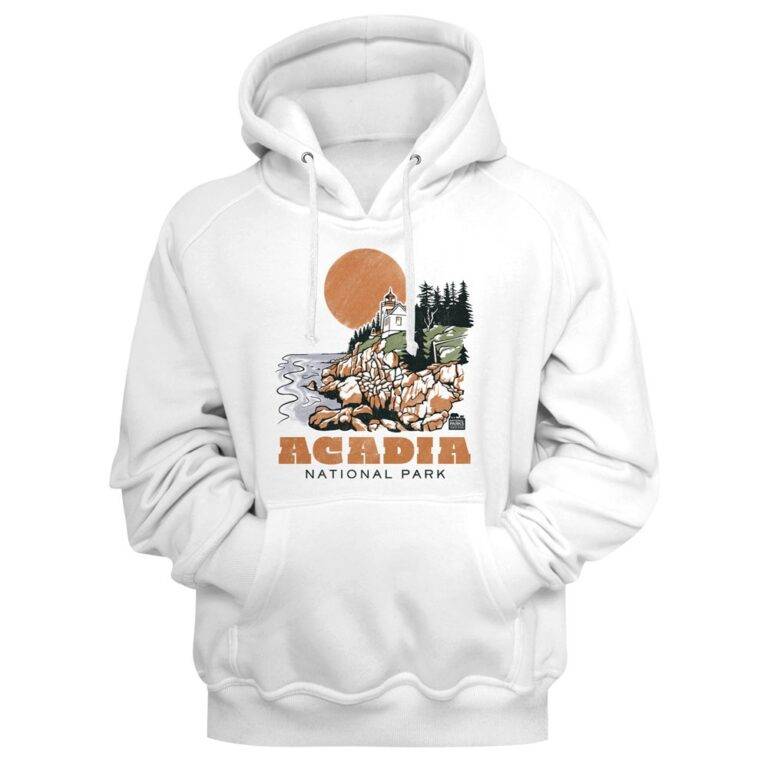 Acadia Lighthouse Sketch Hoodie