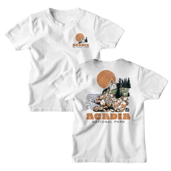 Acadia Lighthouse Bass Harbor Head Kids T Shirt