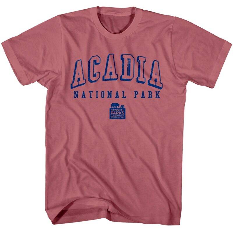 Acadia National Park Varsity Pink Men’s T Shirt