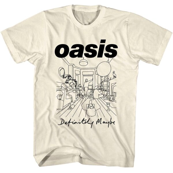 Oasis Definitely Maybe Line Art Men’s T Shirt