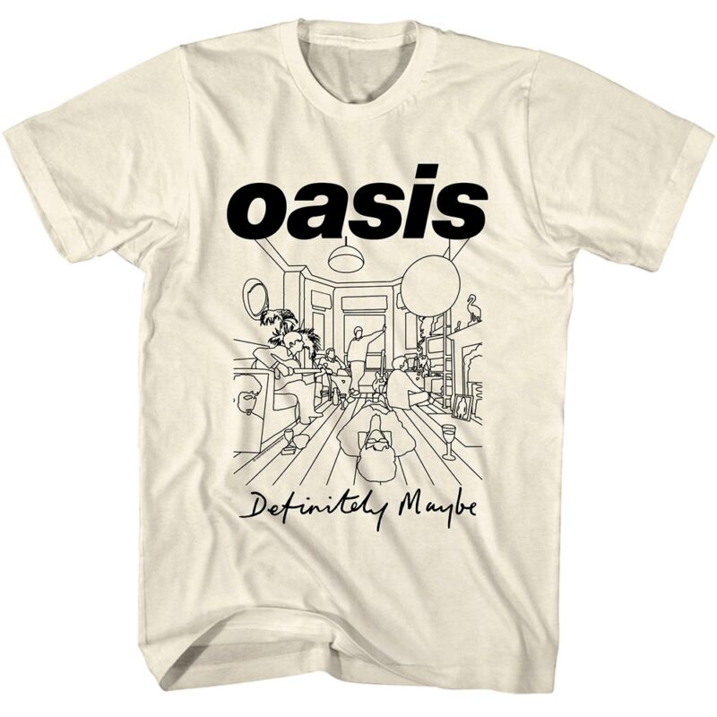 Oasis Definitely Maybe Line Art Men’s T Shirt