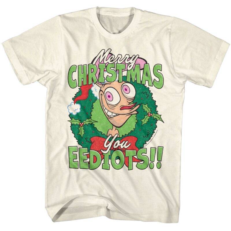 Ren and Stimpy Merry Christmas You Eediots Men’s T Shirt