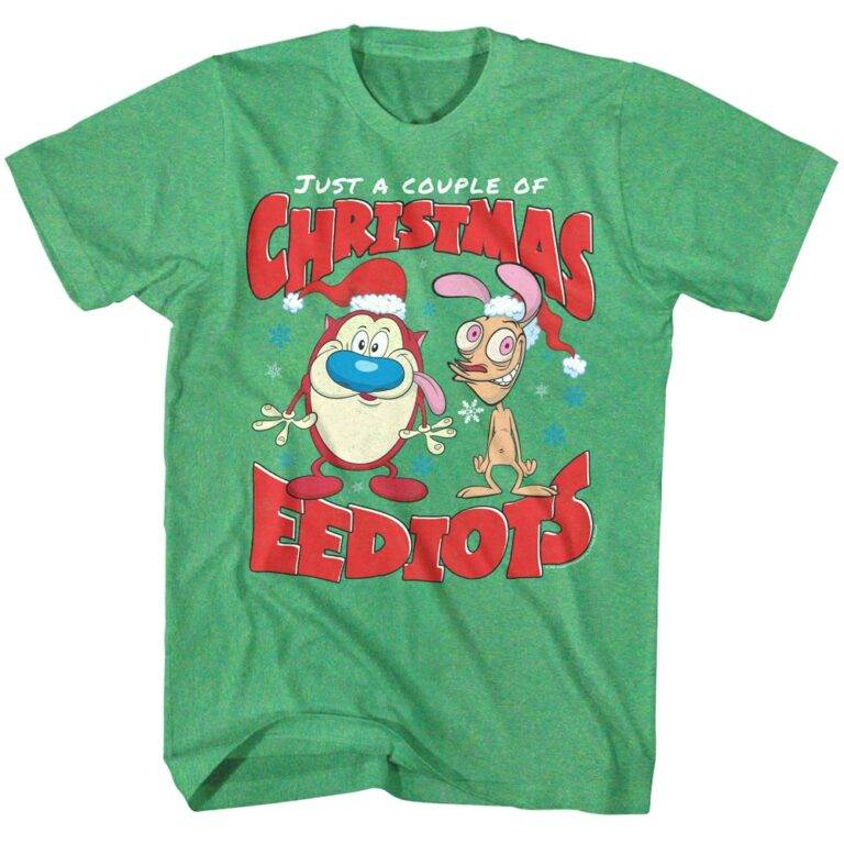 Ren and Stimpy Couple of Christmas Eediots Men’s T Shirt