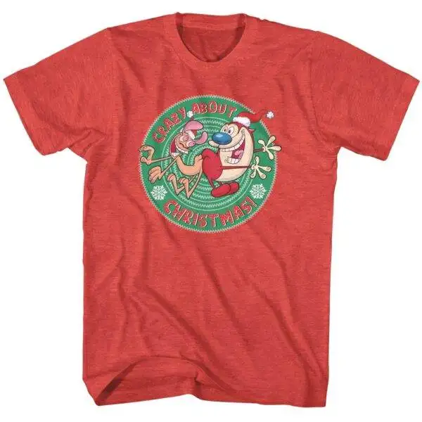 Ren and Stimpy Crazy About Christmas Men’s T Shirt