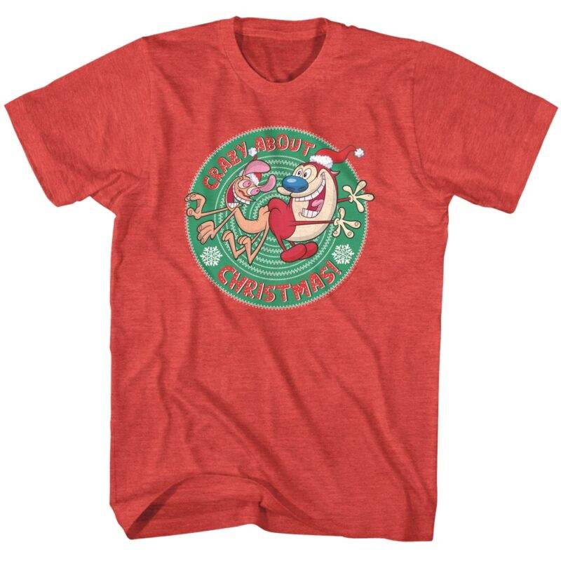 Ren and Stimpy Crazy About Christmas Men’s T Shirt