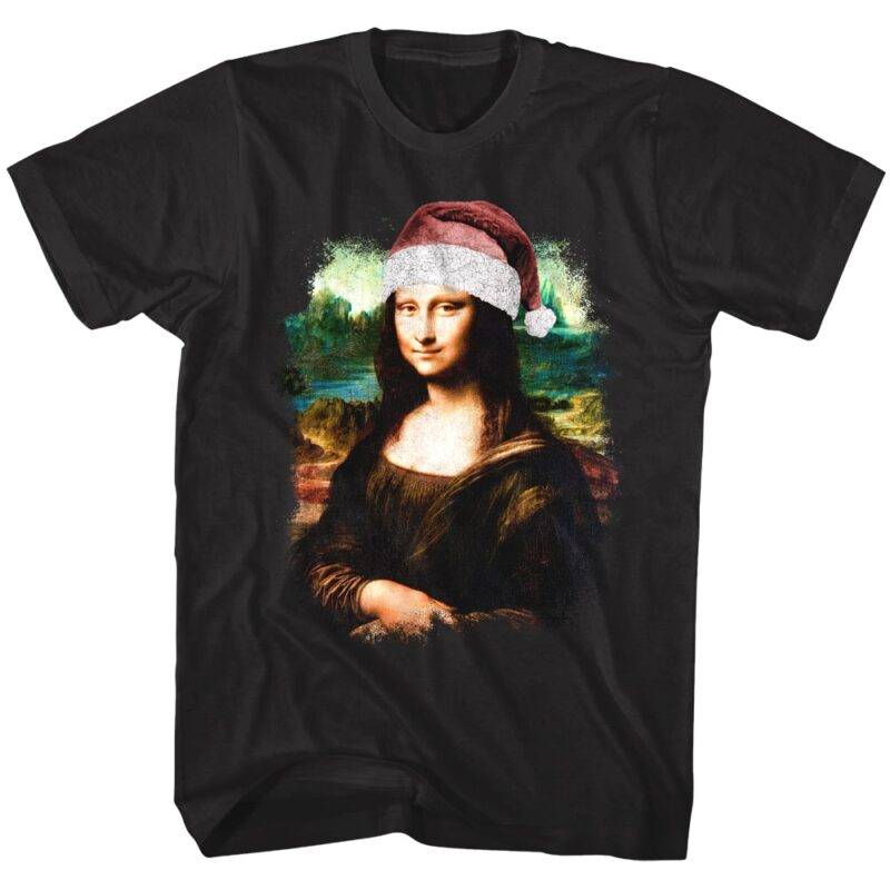 Mona Lisa at Christmas Men’s T Shirt