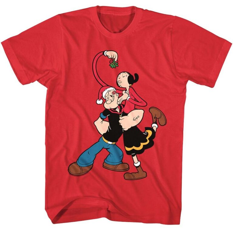 Popeye & Olive Mistletoe Kiss Men’s T Shirt