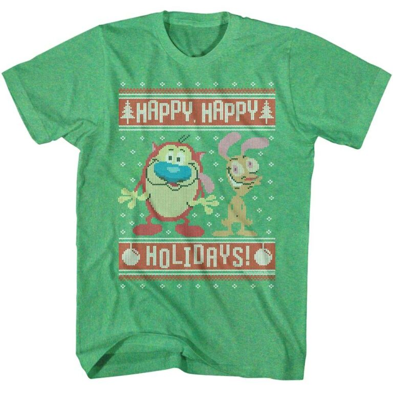 Ren and Stimpy Happy Happy Holidays Men’s T Shirt