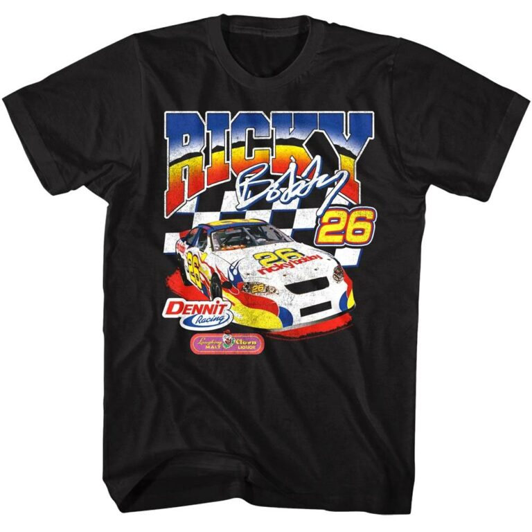 Talladega Nights Dennit Racing Black Car Men’s T Shirt