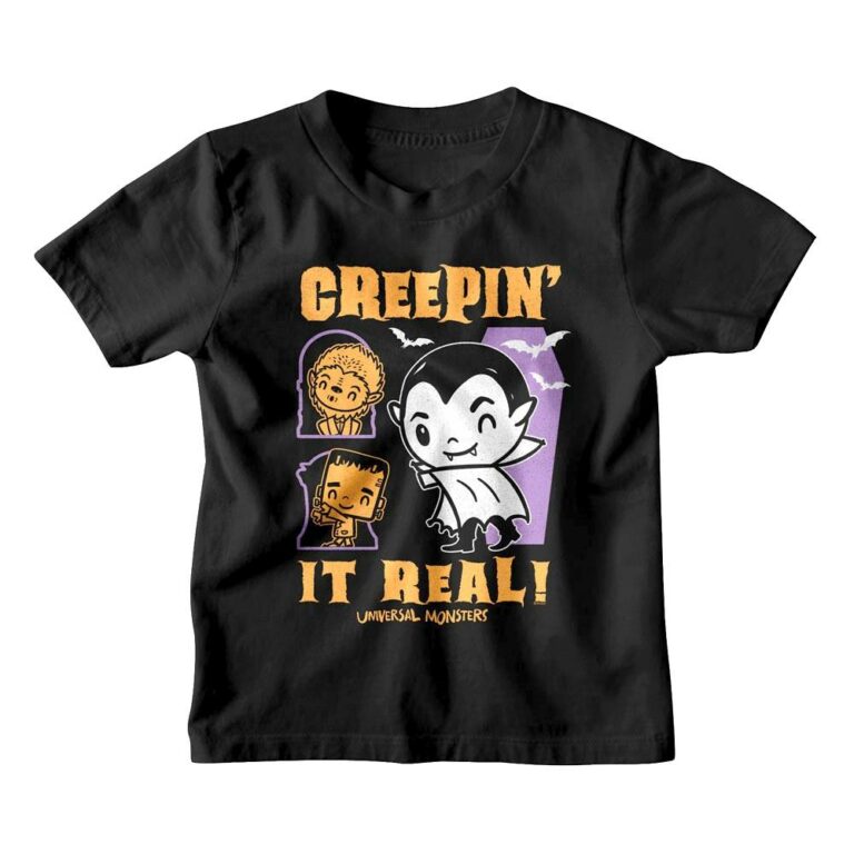 Universal Monsters Cute Creepin it Real Kids T Shirt