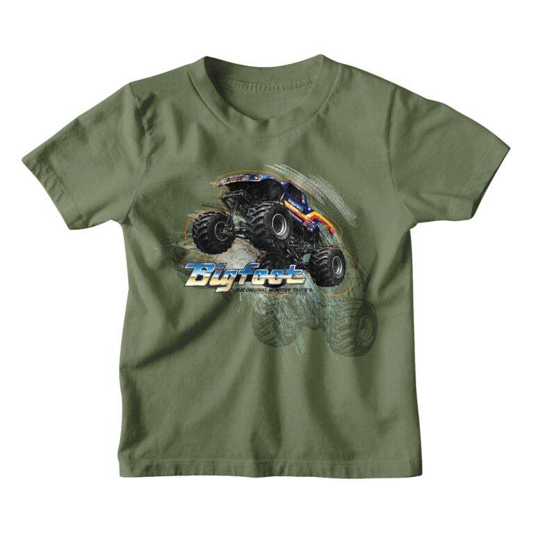 Bigfoot Monster Truck Jump Kids T Shirt