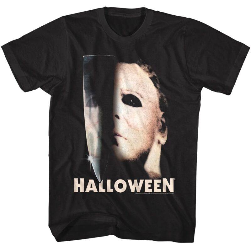 Halloween Mask Knife Reflection Men’s T Shirt