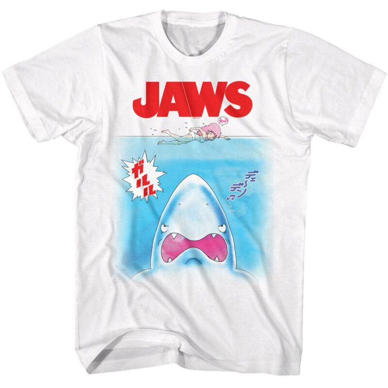 Jaws Chibi Anime Swimmer Men’s T Shirt