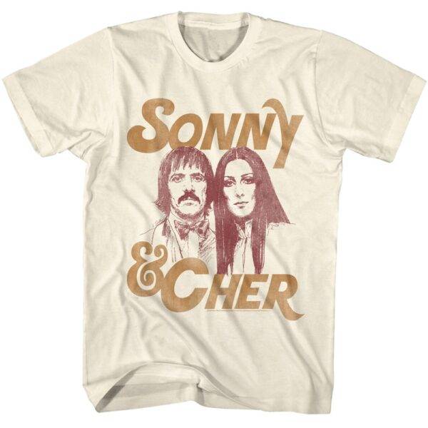 Sonny and Cher Sketched Men’s T Shirt