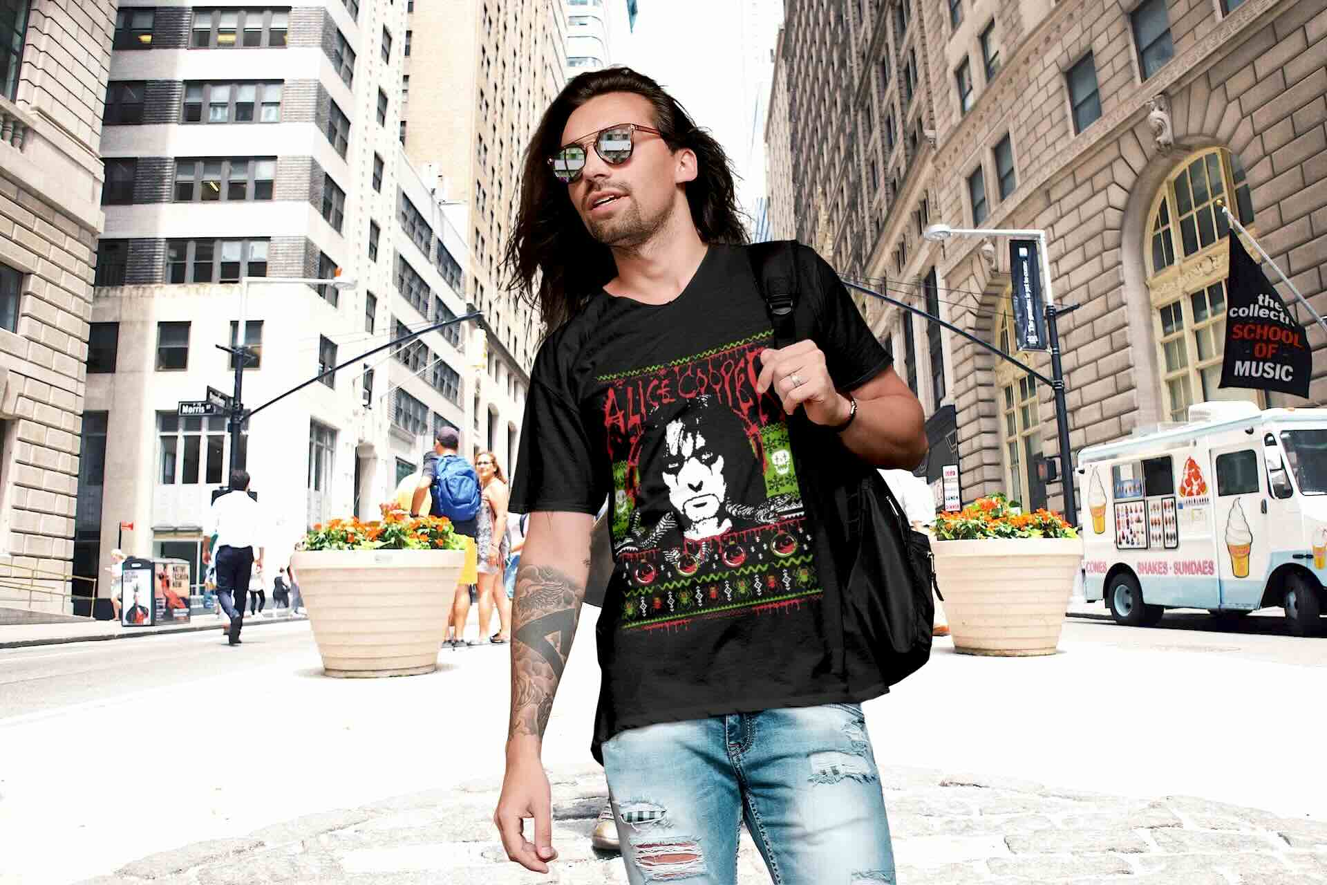 Alice Cooper Tacky Xmas Sweater Men’s T Shirt