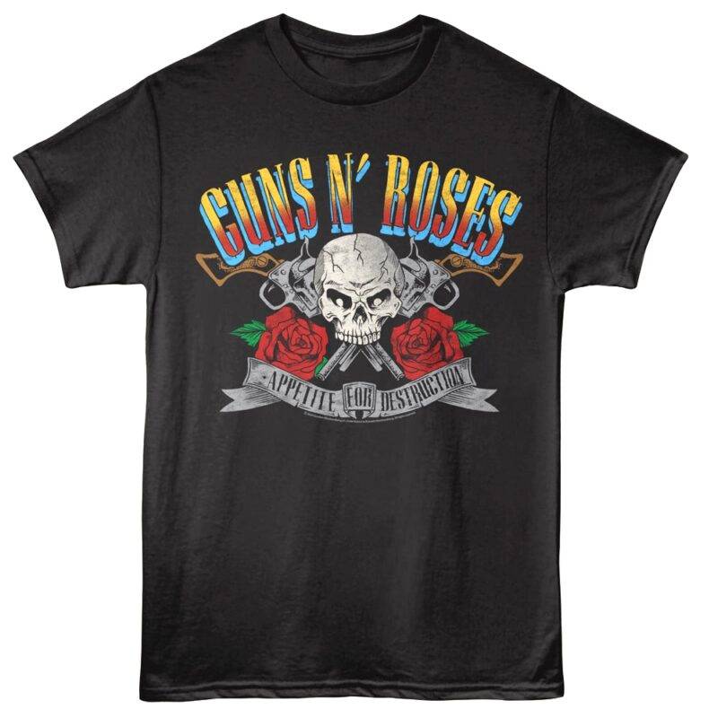 Guns N Roses Appetite For Destruction Skull Men’s T Shirt