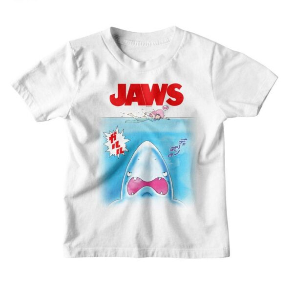 Jaws Chibi Anime Swimmer Kids T Shirt