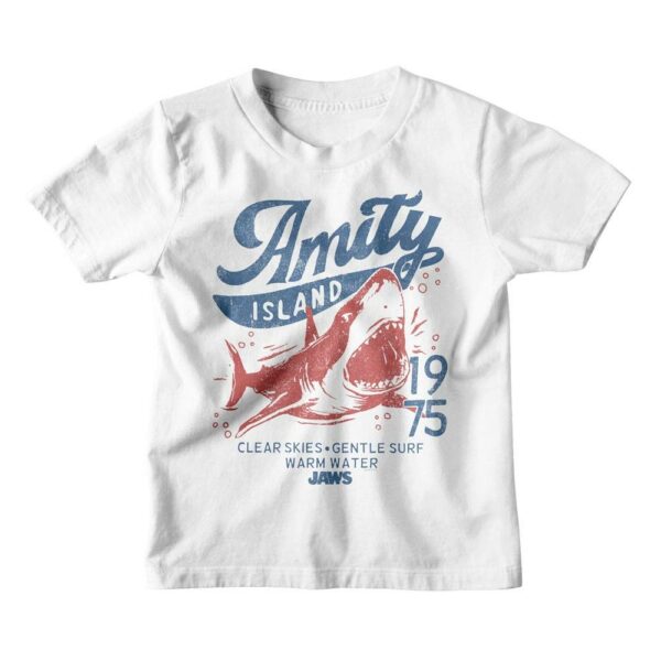 Jaws Amity Island Clear Skies Kids T Shirt