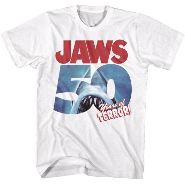 Jaws 50 Years of Terror Men’s T Shirt