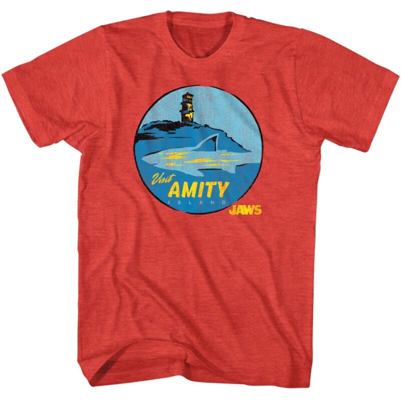 Jaws Visit Amity Island Shark Men’s T Shirt