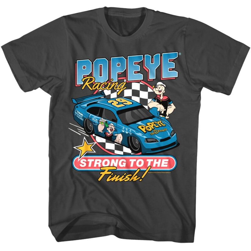 Popeye Racing Strong to the Finish Men’s T Shirt