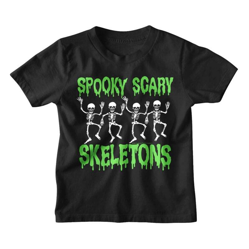 Spooky Scary Skeletons Line Dancing Kids T Shirt