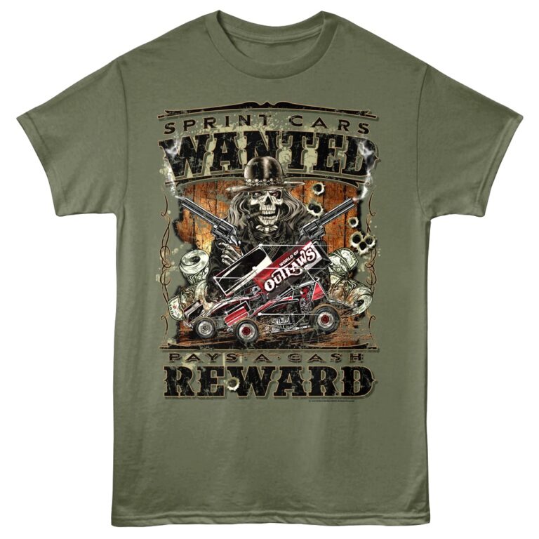 World of Outlaws Sprint Cars Wanted Men’s T Shirt