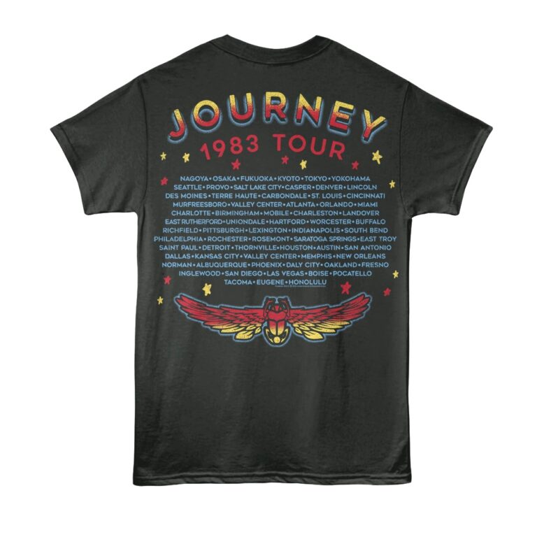 Journey Frontiers 1983 World Tour Cities Men’s T Shirt