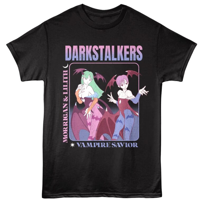 Darkstalkers Morrigan and Lilith Vampire Savior Men’s T Shirt
