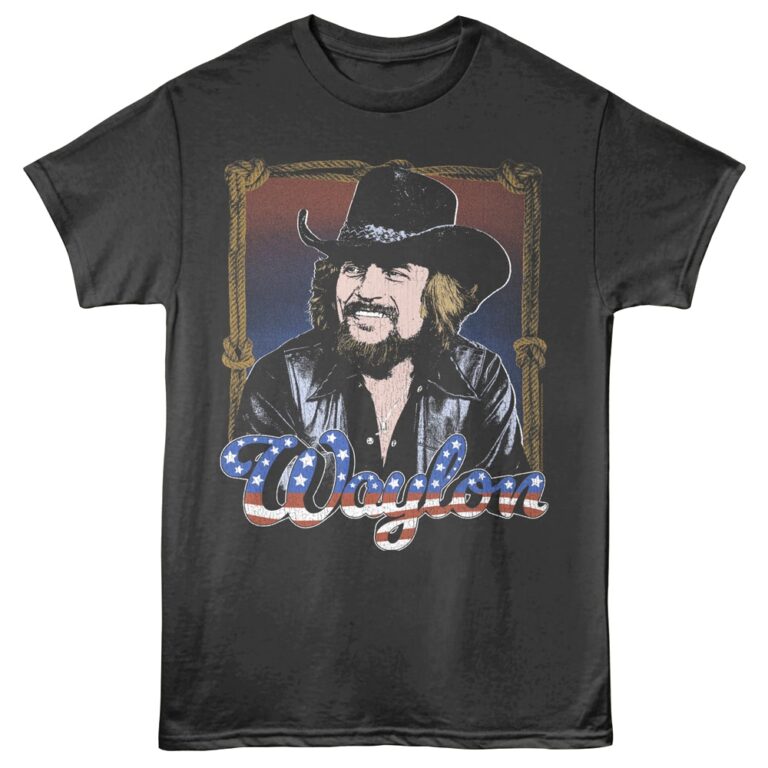 Waylon Jennings Americana Portrait Men’s T Shirt