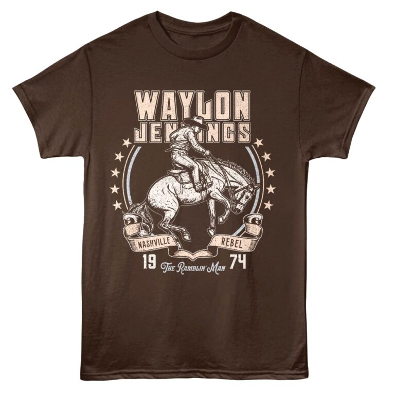 Waylon Jennings Ramblin Man Tour 1974 Men’s T Shirt