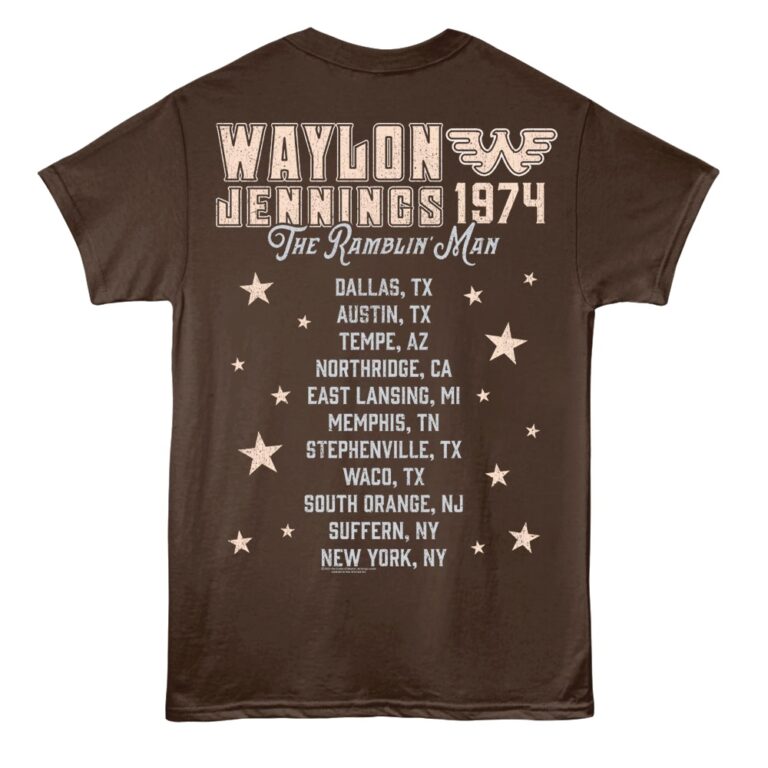 Waylon Jennings Ramblin Man Tour 1974 Men’s T Shirt