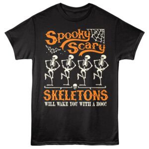 Fun spooky skeleton design for Halloween costumes and parties.