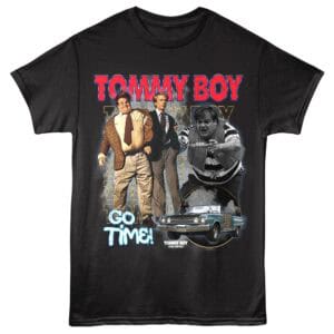 Vintage Tommy Boy movie graphic tee featuring Chris Farley and David Spade.