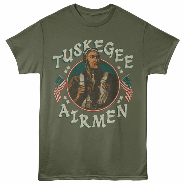 Tuskegee Airmen Diez Portrait Men's T Shirt Military Green