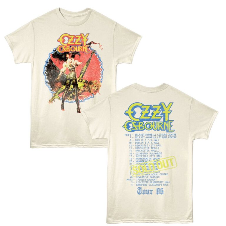 Ozzy Osbourne Original Sin UK Tour 86 Men's T Shirt Ivory