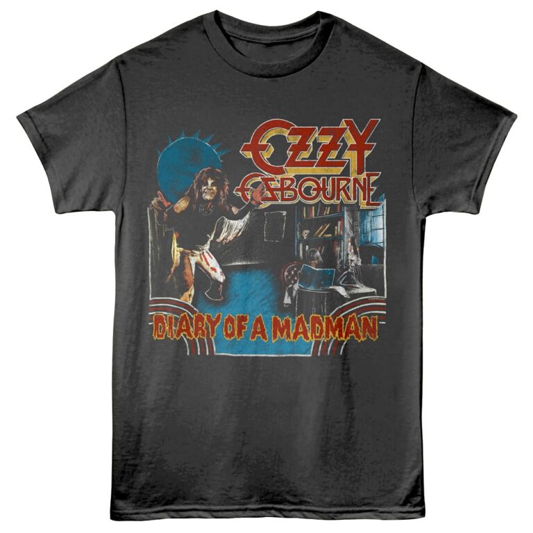 Ozzy Osbourne Diary of a Madman Men's T Shirt Charcoal