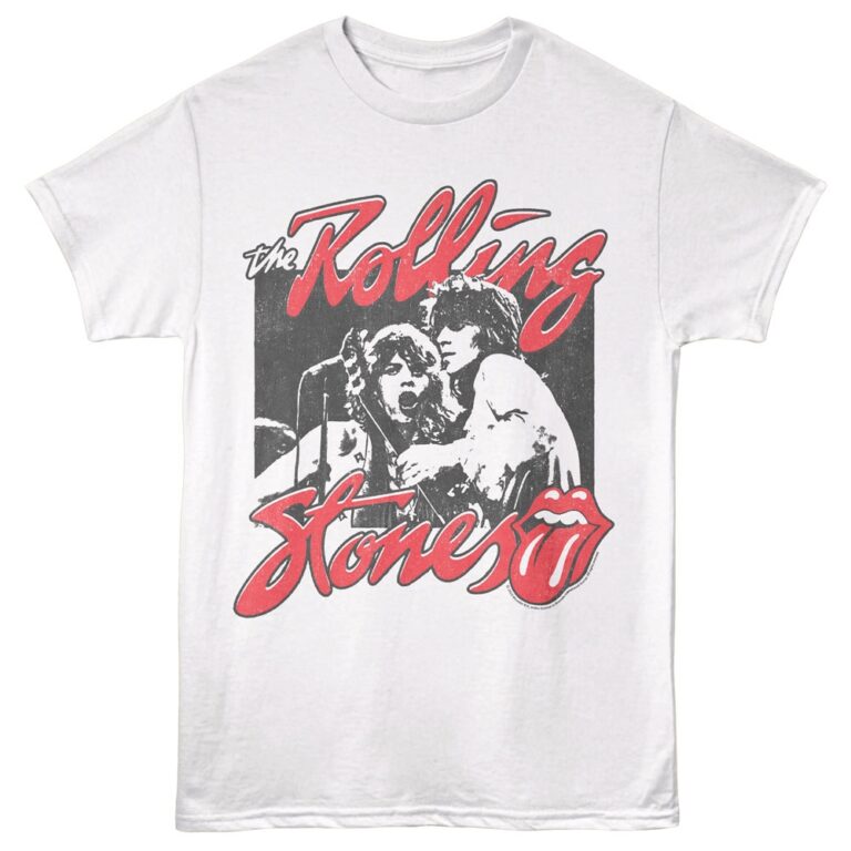 Rolling Stones Live Men's T Shirt White