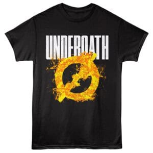 Bold black T-shirt featuring a fiery, distressed undertow symbol with striking "UNDERGATH" text.