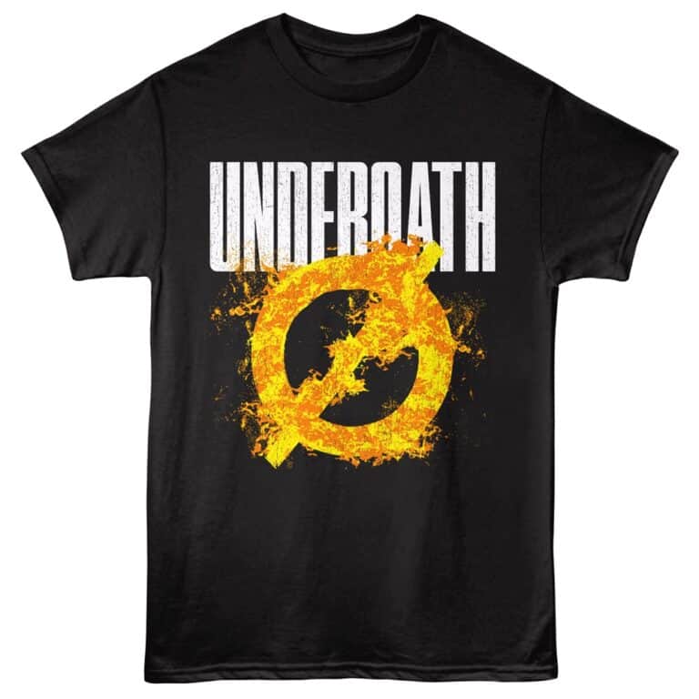 Bold black T-shirt featuring a fiery, distressed undertow symbol with striking "UNDERGATH" text.