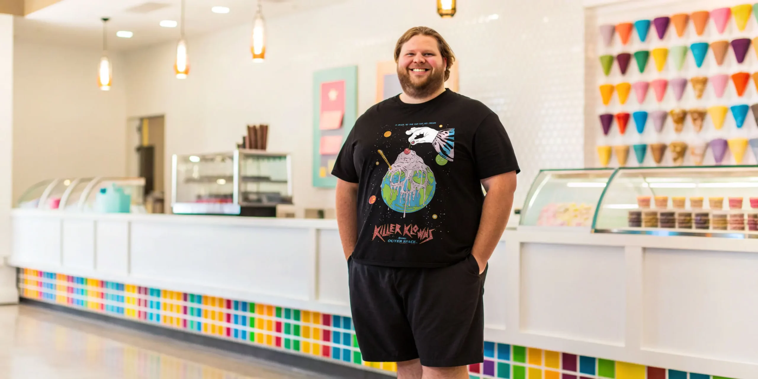 big guy in ice cream killer klowns tee