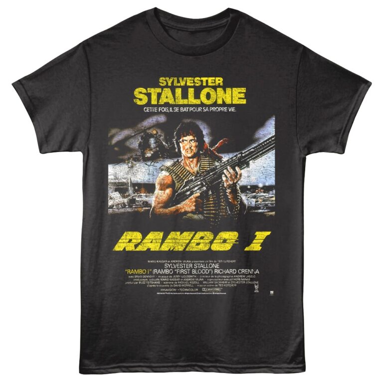 Rambo French Movie Poster Men's T Shirt Black