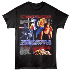 Terminator 2 Judgement Day Skulls Men's T Shirt Black