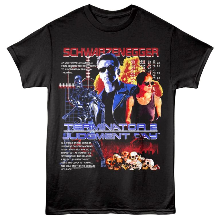 Terminator 2 Judgement Day Skulls Men's T Shirt Black