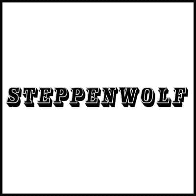 Bold Steppenwolf logo T-shirt for music fans and rock enthusiasts.
