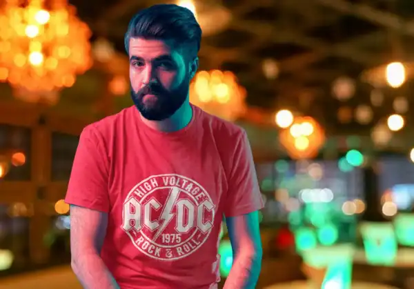 Colorful neon-lit background with bokeh effects, urban vibe, modern fashion statement.