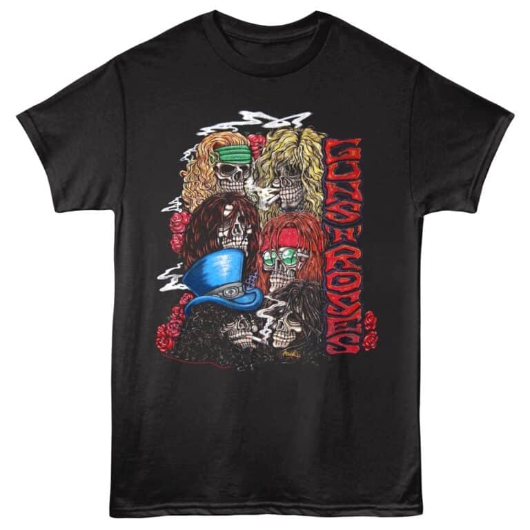 Guns N Roses Band Skulls Men's T Shirt Black