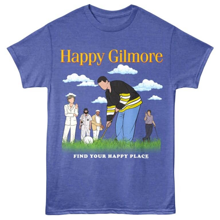 Fun Happy Gilmore graphic T-shirt with golf and movie theme, perfect for sports fans.