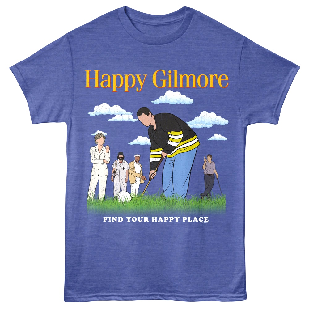 Happy Gilmore Happy Place Men's T Shirt Blue Heather